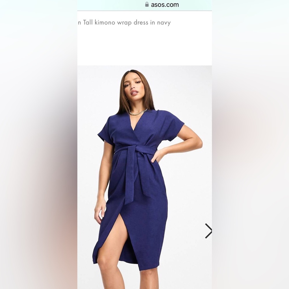 ASOS Royal Blue Wrap-Style Dress
